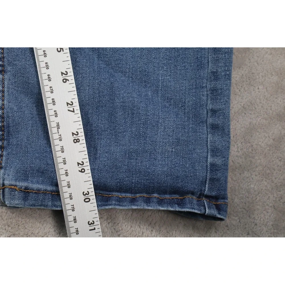 Eddie Bauer Jeans Mens 34x32 Blue Medium Wash Straight‎ Leg Denim Distressed